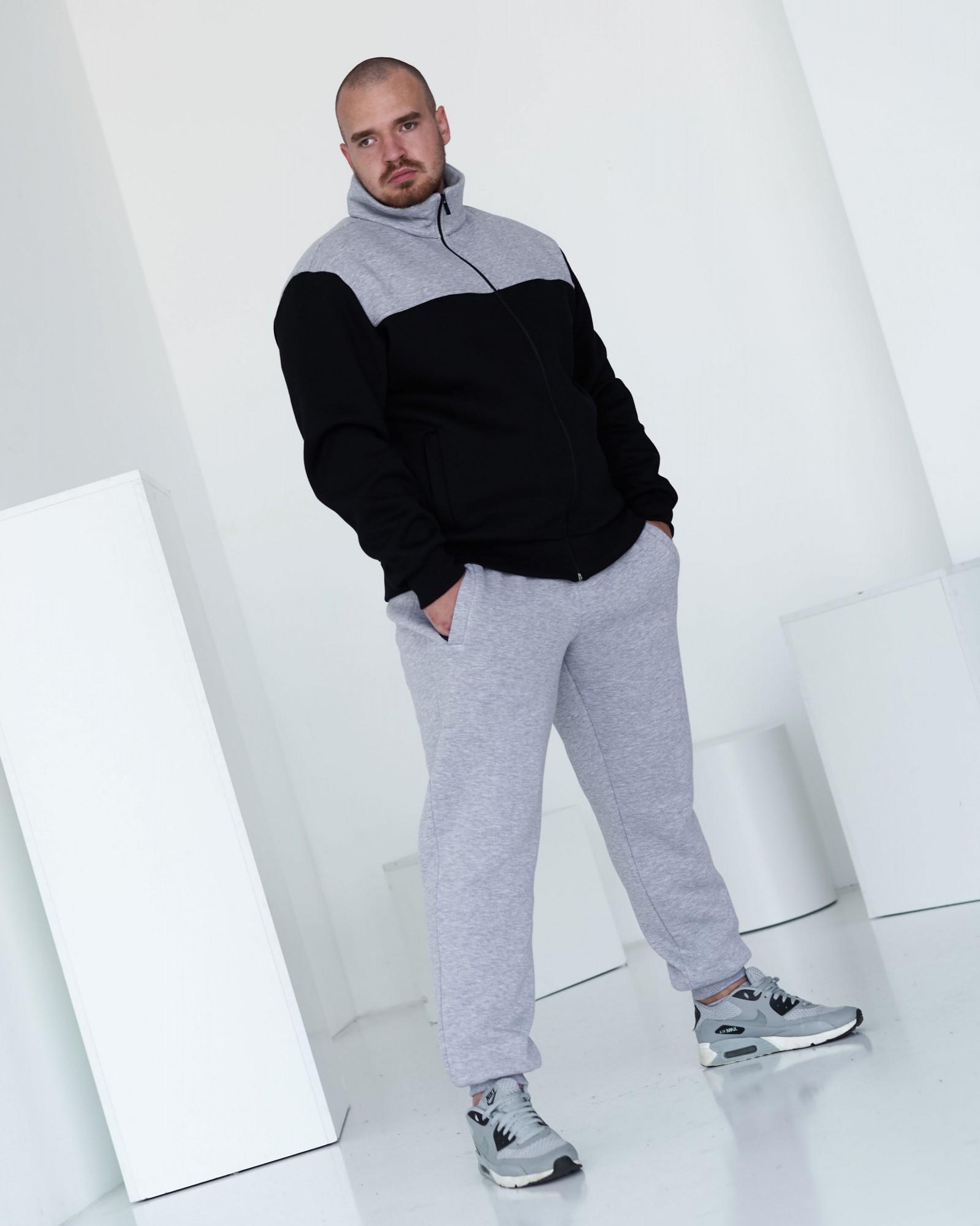 

Спортивный костюм зимний GR8 active wear модель 3344w3-серо-черный размер 4XL