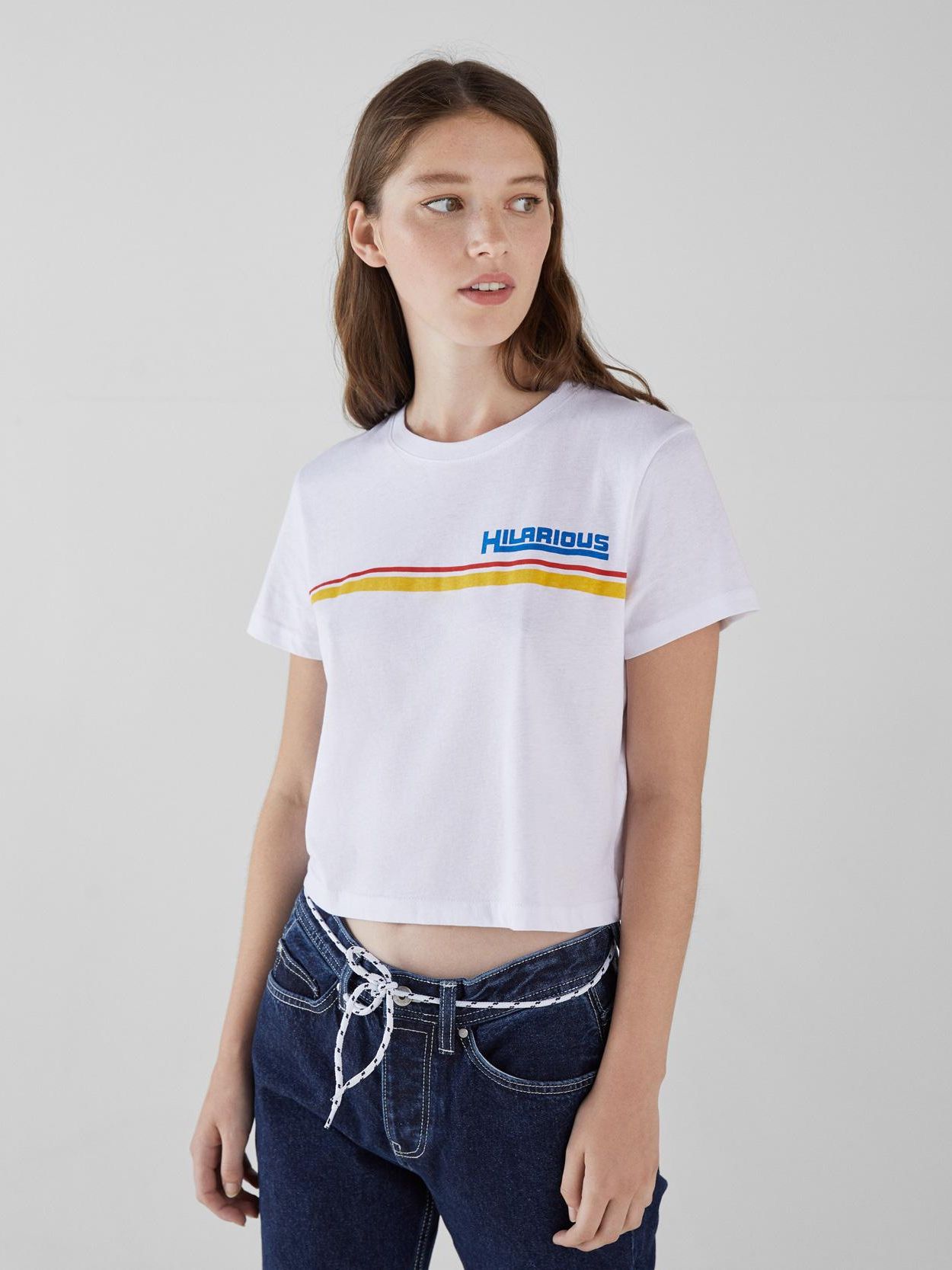 

Футболка Bershka XAZ196227MXRS  Белая, Футболка Bershka XAZ196227MXRS L Белая