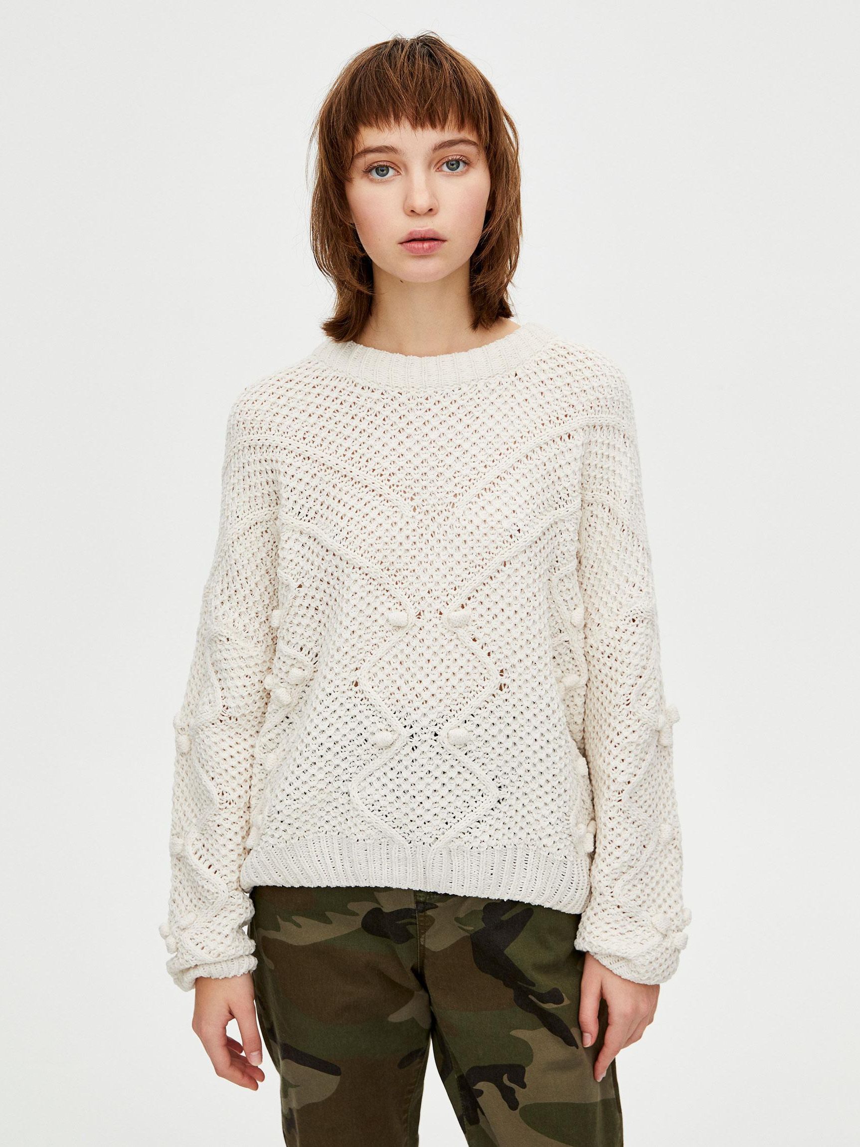 

Джемпер Pull & Bear XAZ239803ELTW  Молочный, Джемпер Pull & Bear XAZ239803ELTW M Молочный