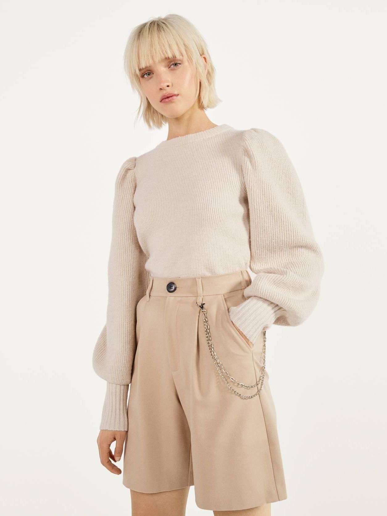 

Джемпер Bershka XAZ266532BXCW XS Бежевый