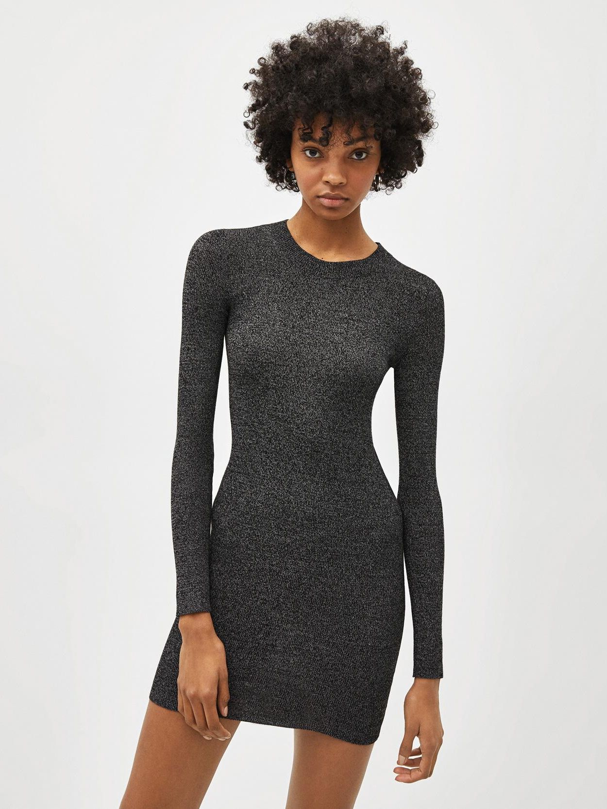 

Платье Bershka XAZ282626MJWD  Черно-серое, Платье Bershka XAZ282626MJWD XS Черно-серое