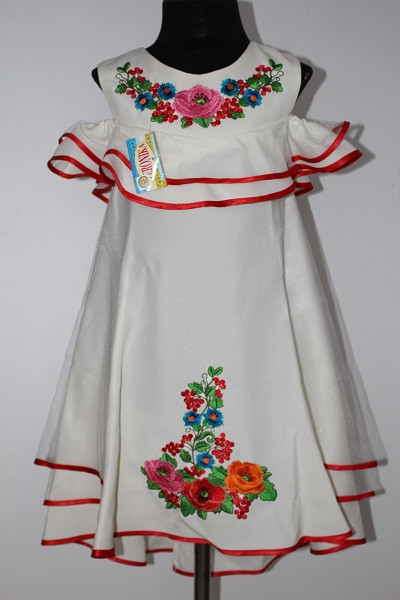 

Вишита сукня для дівчинки Veronika Діана фатин молочний 134