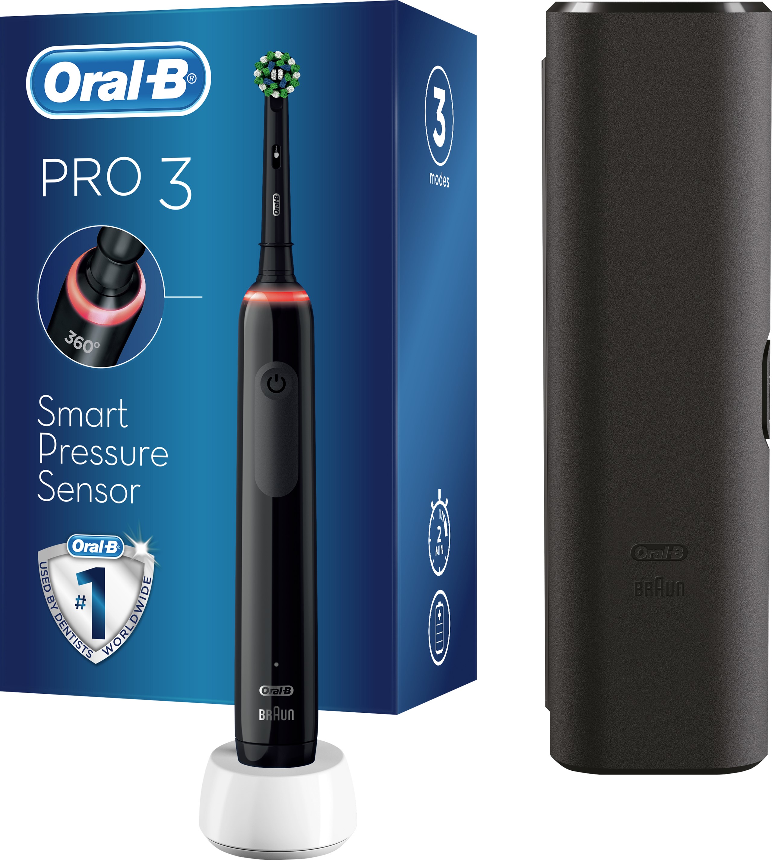 

Электрическая зубная щетка ORAL-B BRAUN Pro 3 3500 СrossAсtion Черная