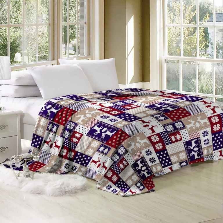 

Плед-покрывало велсофт "Новогодние олени" CottonTwill 150х215 см (СТП041-2)