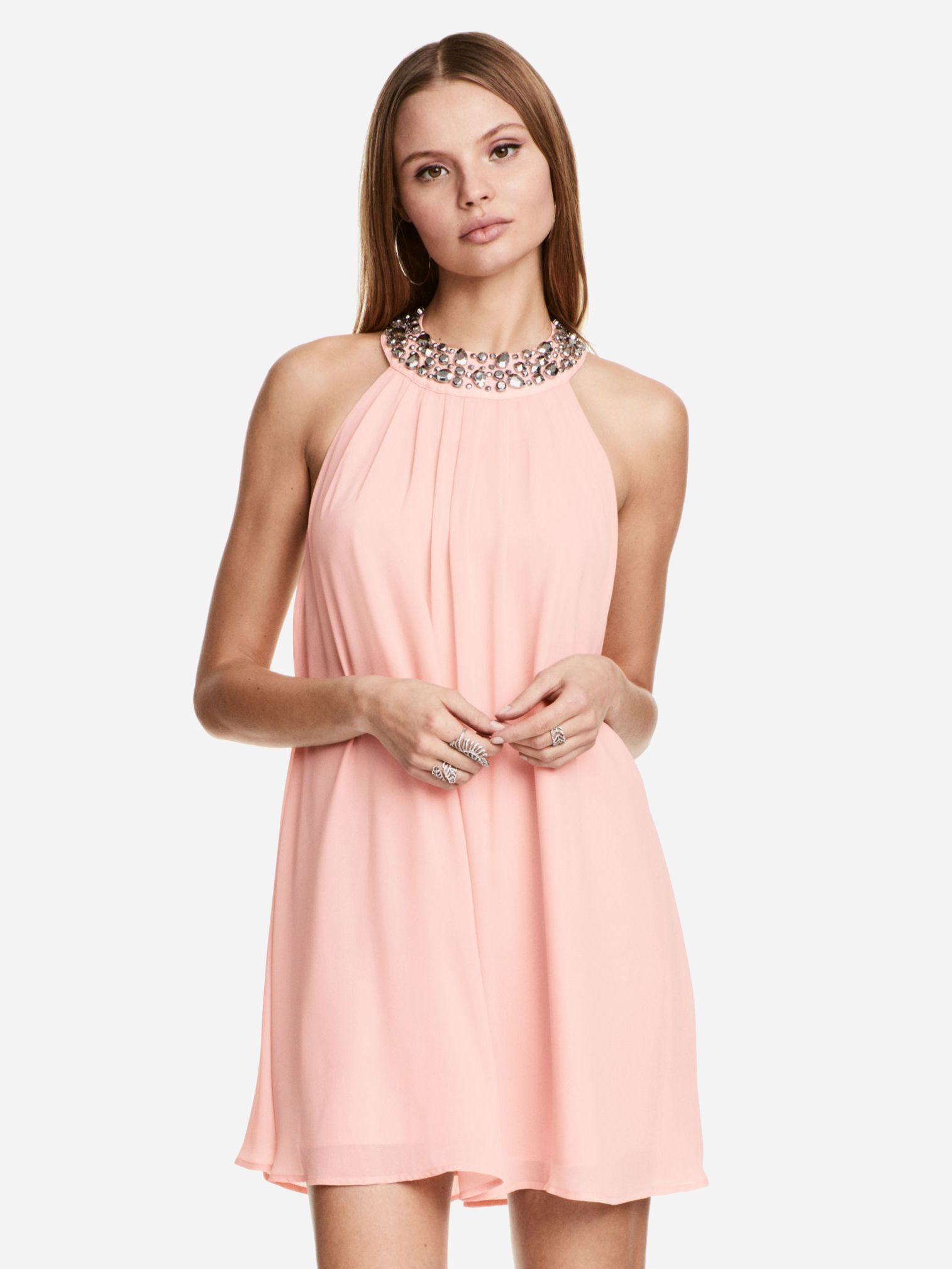 

Платье H&M XAZ061414SGTY 34 Розовое с серым