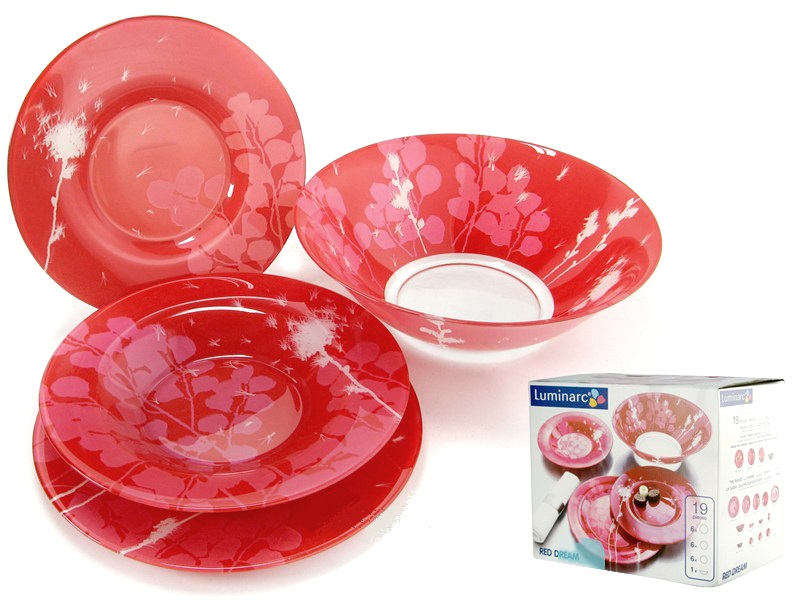 

Столовый сервиз Luminarc Red Dream 19 предметов Luminarc (LA87-23)