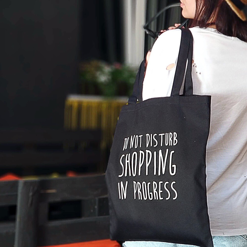 

Эко сумка Shopping in progress Arivans 38х40 см черная 14-338