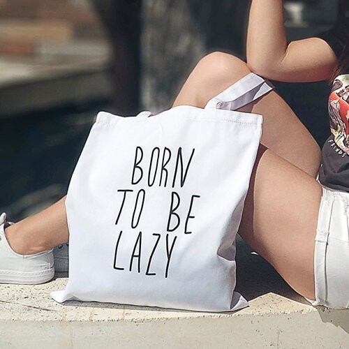 

Эко сумка Born to be lazy Arivans 38х40 см белая 78-160