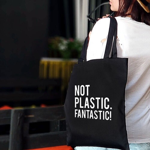 

Эко сумка Not plastik, fantastik Arivans 38х40 см черная 85-157