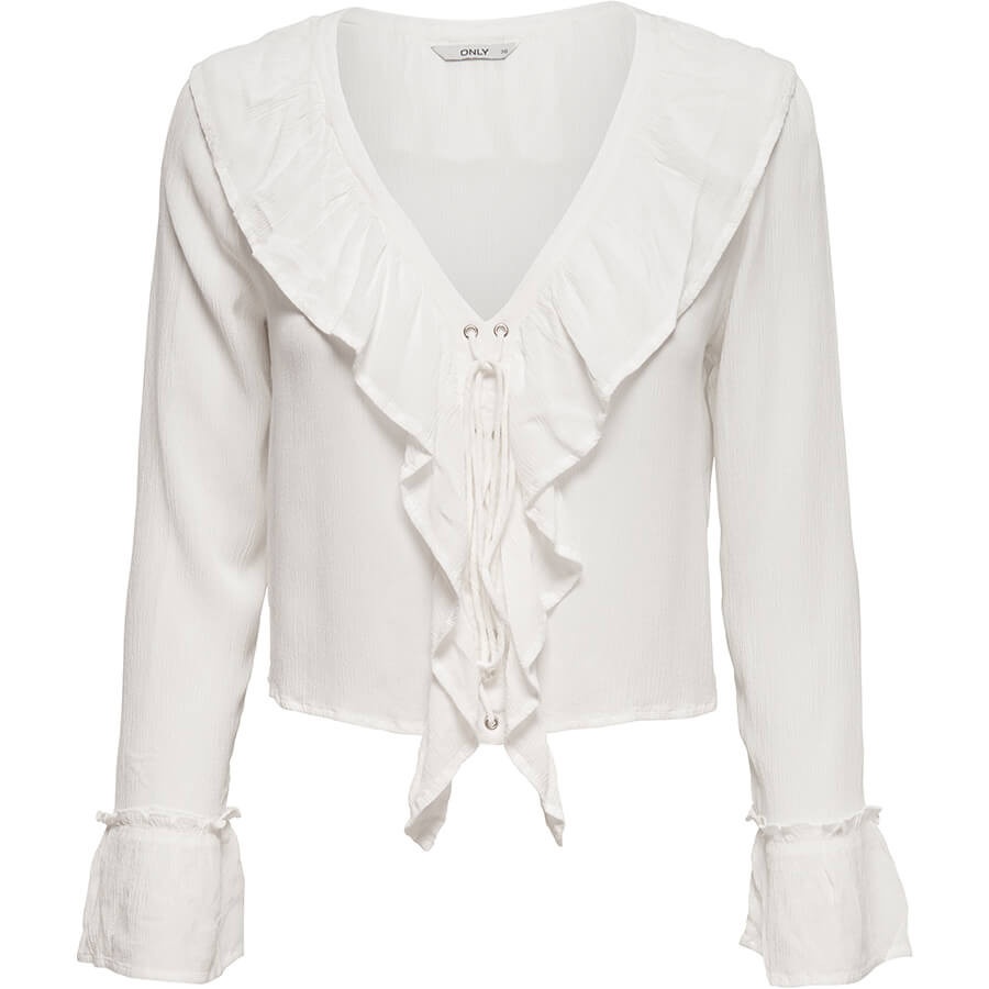 

Блузка ONLY MARINA L/S CROPPED TOP WVN  белый 15134383CloudDancer, Блузка ONLY MARINA L/S CROPPED TOP WVN 36 белый 15134383CloudDancer