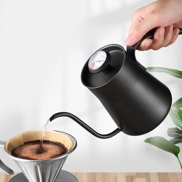 

Чайник Kslong с термометром для заваривания кофе, 400 ml, Черный