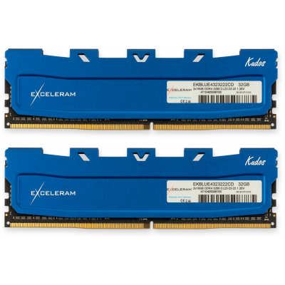 

Модуль памяти для компьютера DDR4 32GB (2x16GB) 3200 MHz Blue Kudos eXceleram (EKBLUE4323222CD)