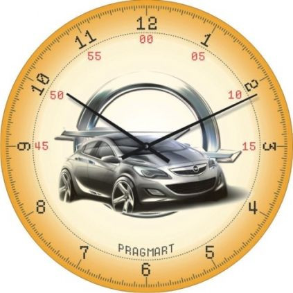

Детские Настенные часы "Opel" бежевые бесшумные Pragmart-239-300 [Стекло, механизм Hermle] 50х50 см