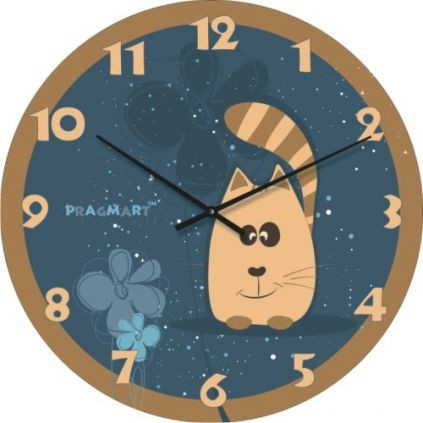 

Детские Настенные часы "Котейко" бесшумные Pragmart-272-300 [Стекло, механизм Hermle] 50х50 см