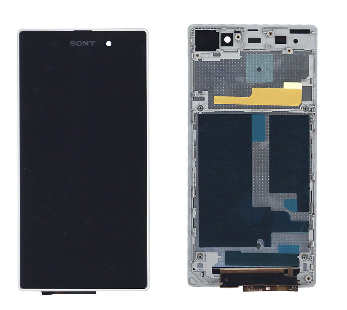 

Матрица с тачскрином (модуль) для Sony Xperia Z1 C6902 черный с белой рамкой High Copy