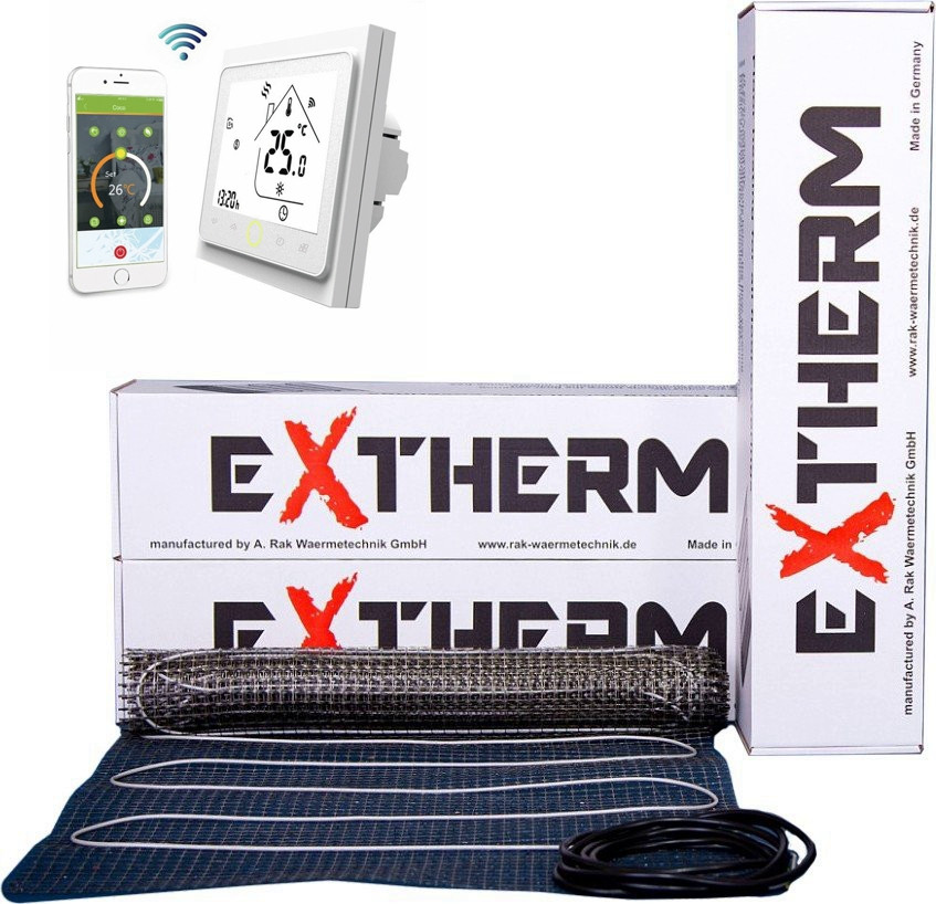 

Теплый пол в плиточный клей Extherm ET ECO 400-180 /4м2/ с сенсорным WiFi терморегулятором Castle twe 002