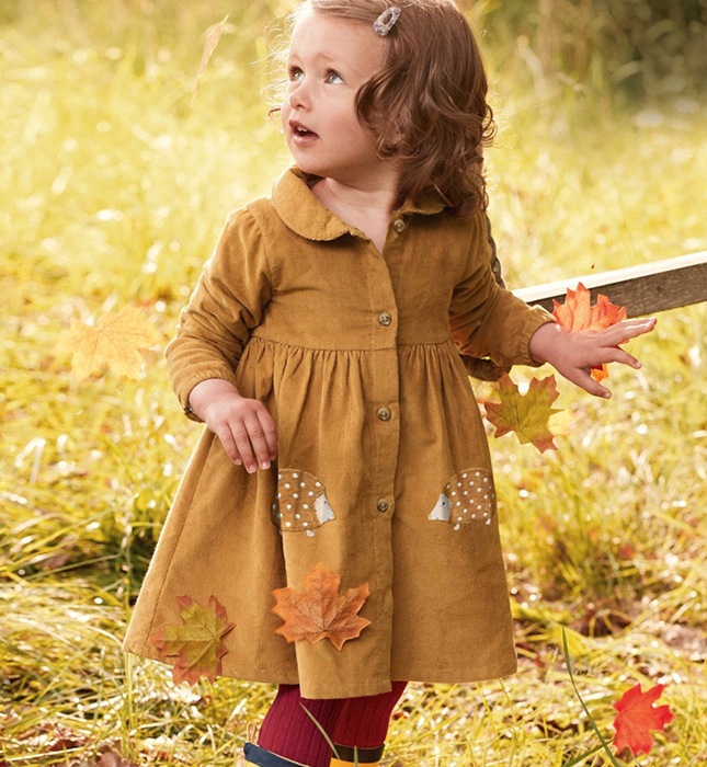 

Платье для девочки вельветовое Коричневые ежики Berni Kids (100) Коричневый