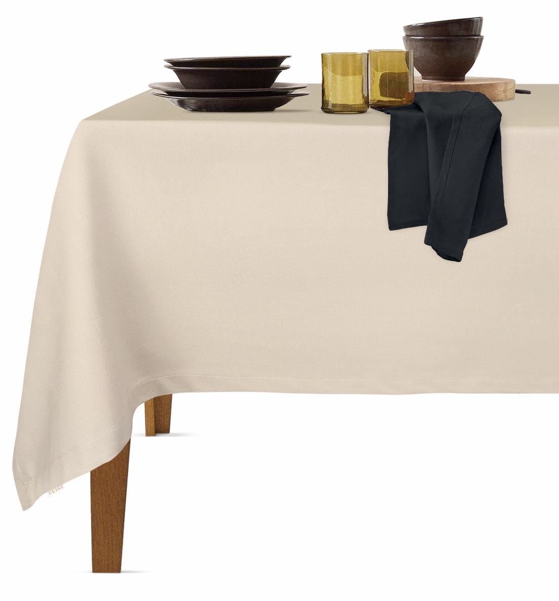 

Скатерть Cosas Beige 140x180 см + салфетки Black 30x30 см 4 шт