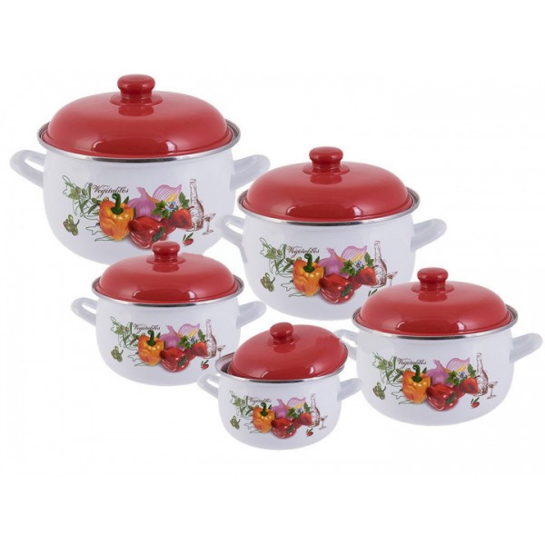 

Набор кастрюль Edenberg эмалированных с крышками 10 предметов из нержавеющей стали (EB-1877)