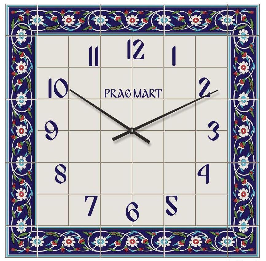 

Часы настенные "Синяя кайма" бесшумные Pragmart-434-300 [Стекло, механизм Hermle] Синий 50х50 см