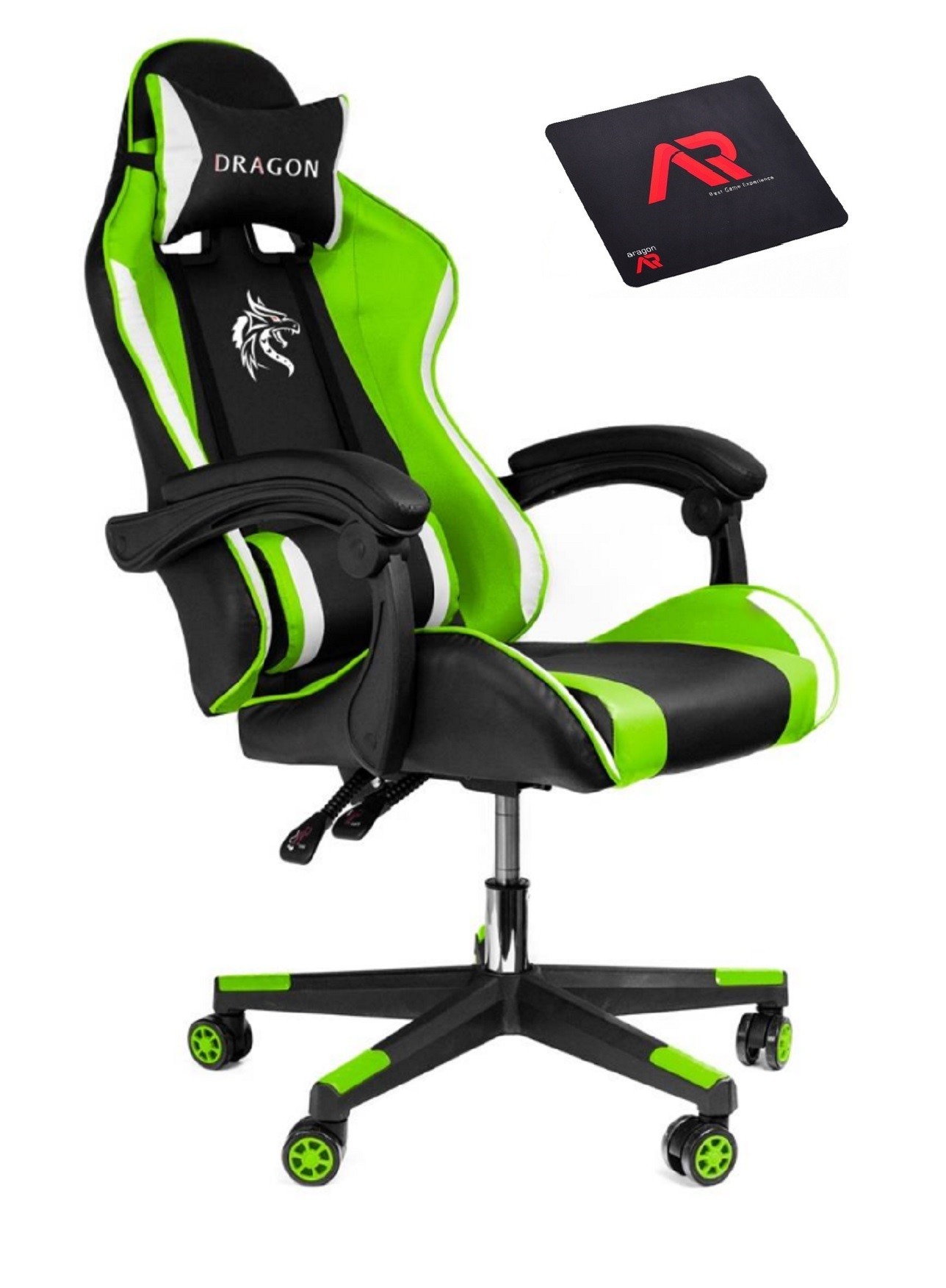 

​Компьютерное кресло для геймера AR Dragon Green + коврик под мышь в подарок