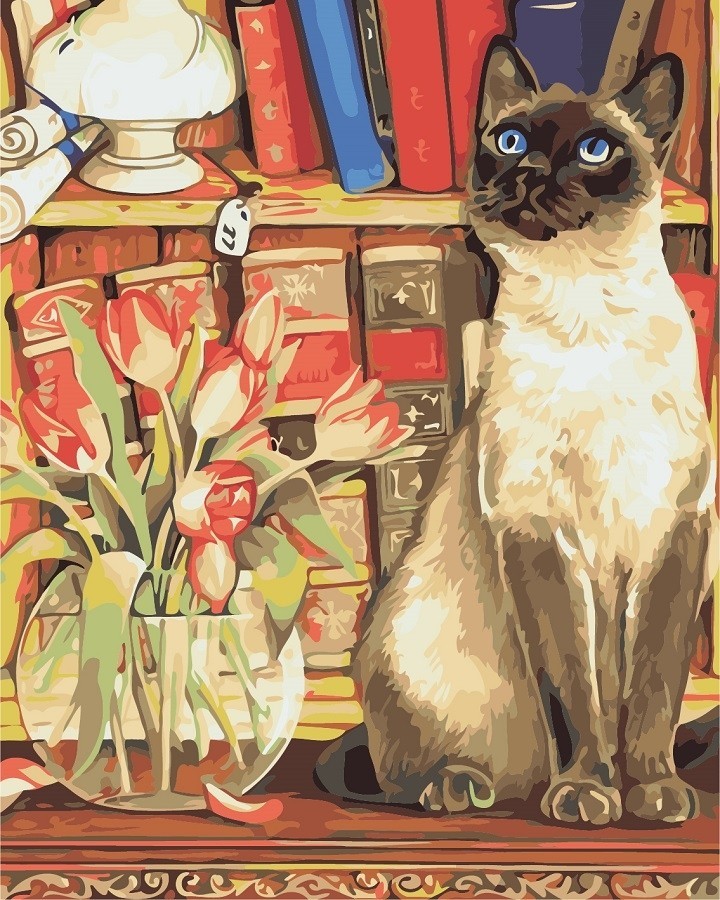 

Картина по номерам ArtStory Кошка с тюльпанами 40х50 см (AS0881)