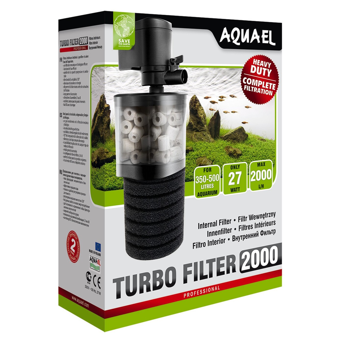 

Внутренний фильтр для аквариума Aquael TURBO FILTER 2000 AQUAEL 27 Вт Aquael BGL-AE-114