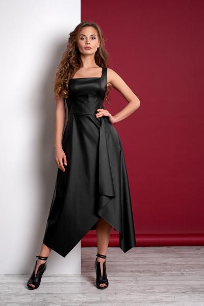 

Платье Style-Nika Сатье  Черный 3024, Платье Style-Nika Сатье 46 Черный 3024