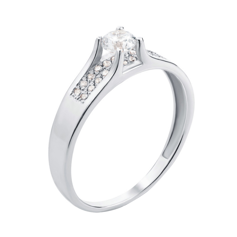 

Золотое кольцо Глория в белом цвете с фианитами 000127036 16 размера