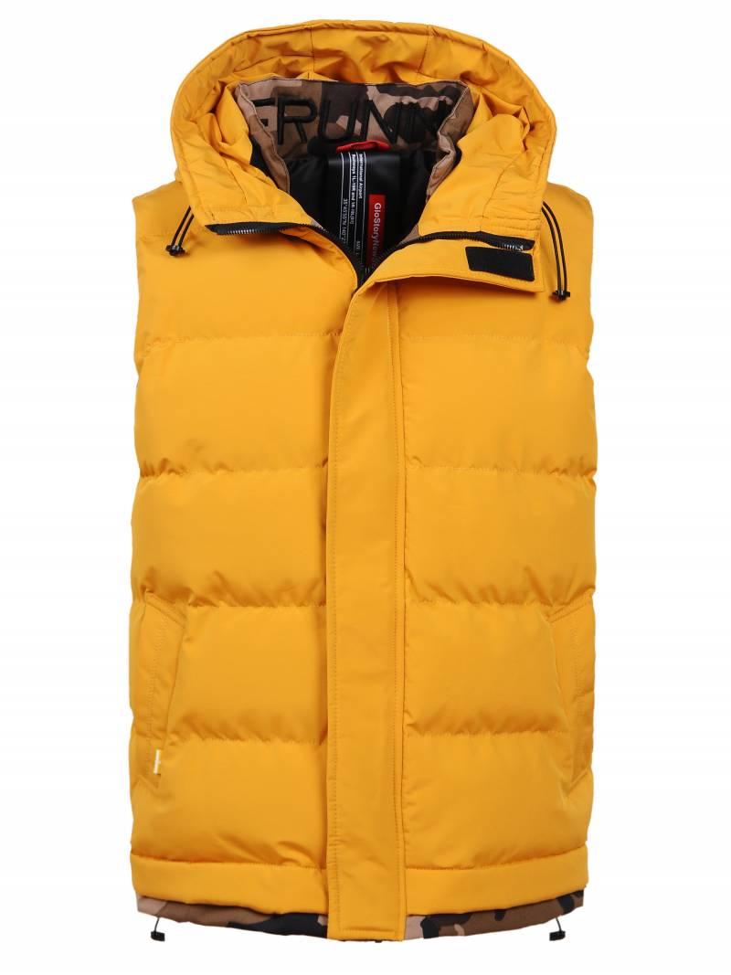 

Утепленная дутая жилетка с капюшоном на мальчика Glo-story BMJ-1573 134-140 см Желтый