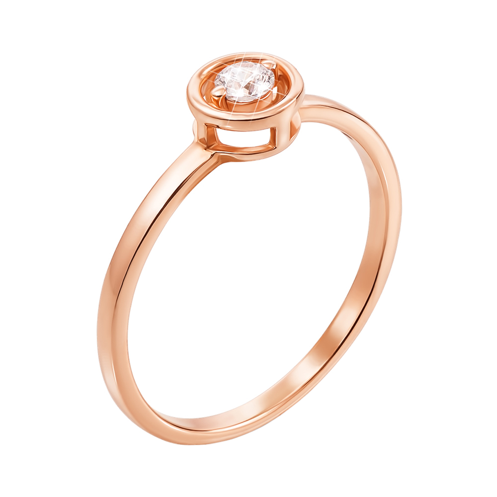 

Золотое помолвочное кольцо Клио в красном цвете с фианитом 000129808 16.5 размера