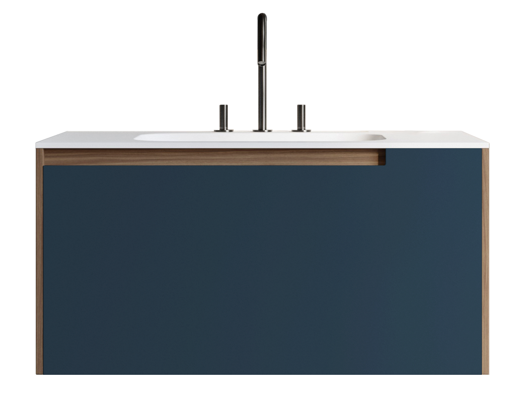 

Тумба подвесная INSTYLE GIO 70 с раковиной, 70х54х51, фасад Морской-Синий матовый/корпус Орех натуральный