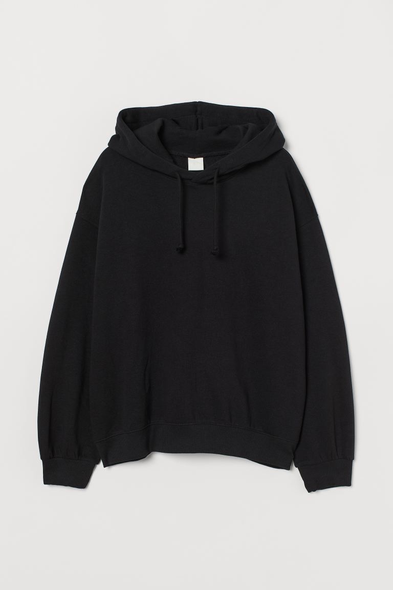 

Худи из смесового хлопка H&M L Черный