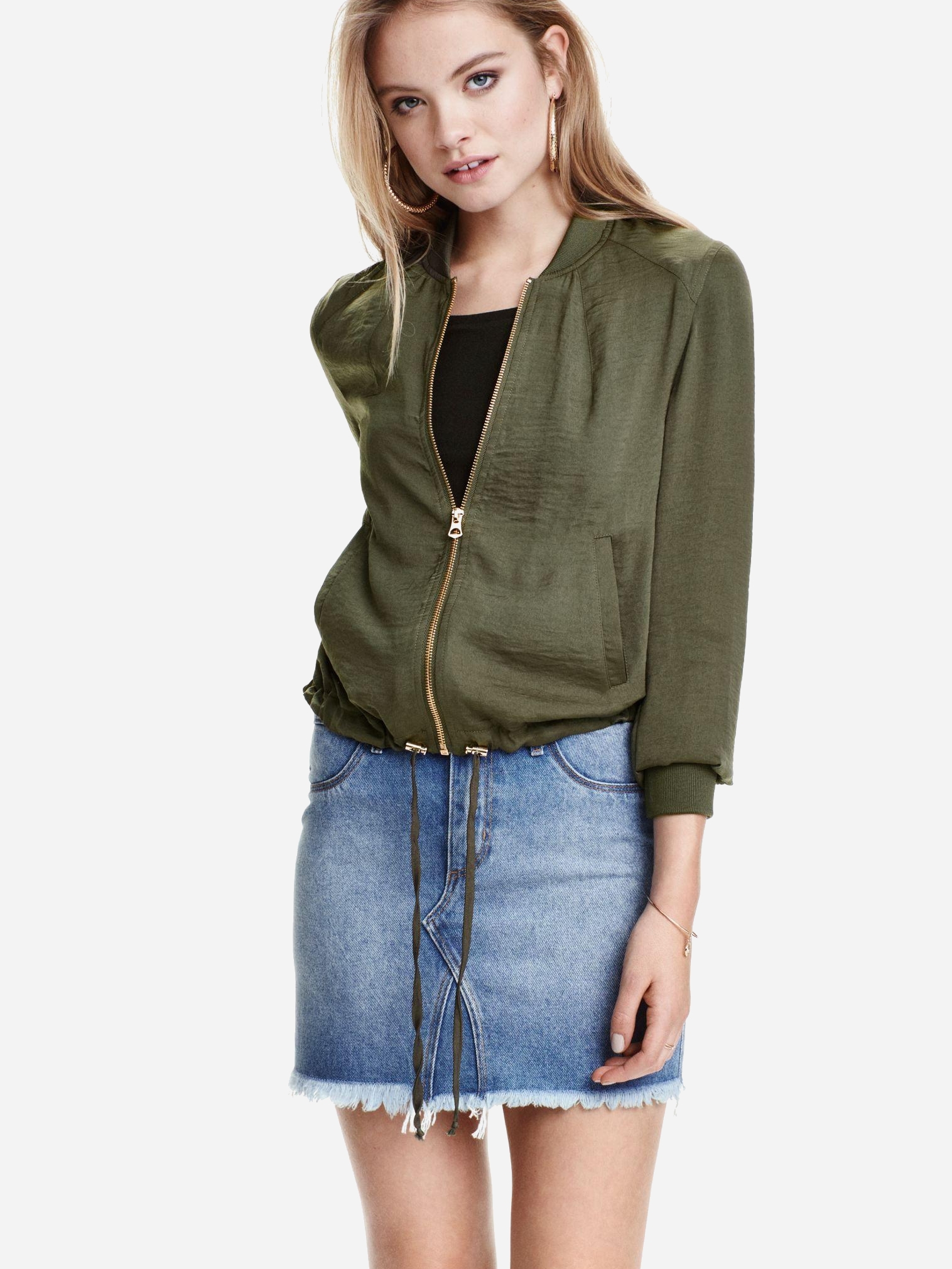 

Бомбер H&M XAZ015840VPLM 36 Зеленая