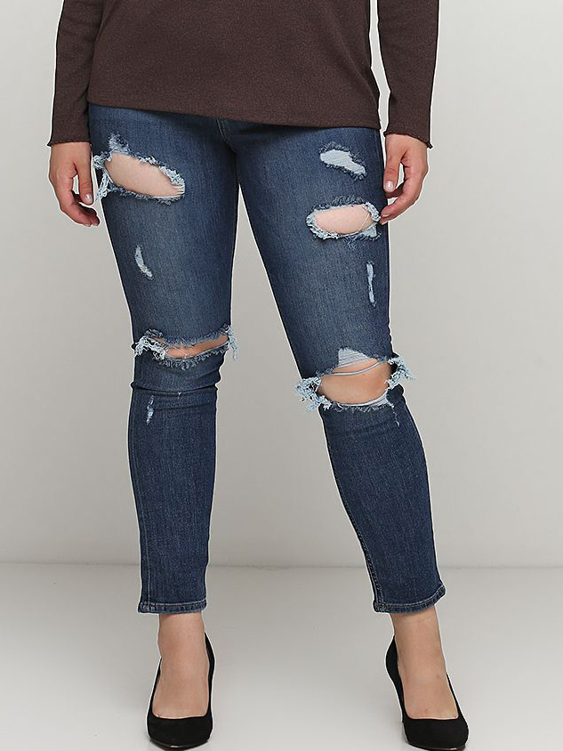 

Джинсы H&M 0487827_рван. бронз. пугов 32/30 Темно-синие