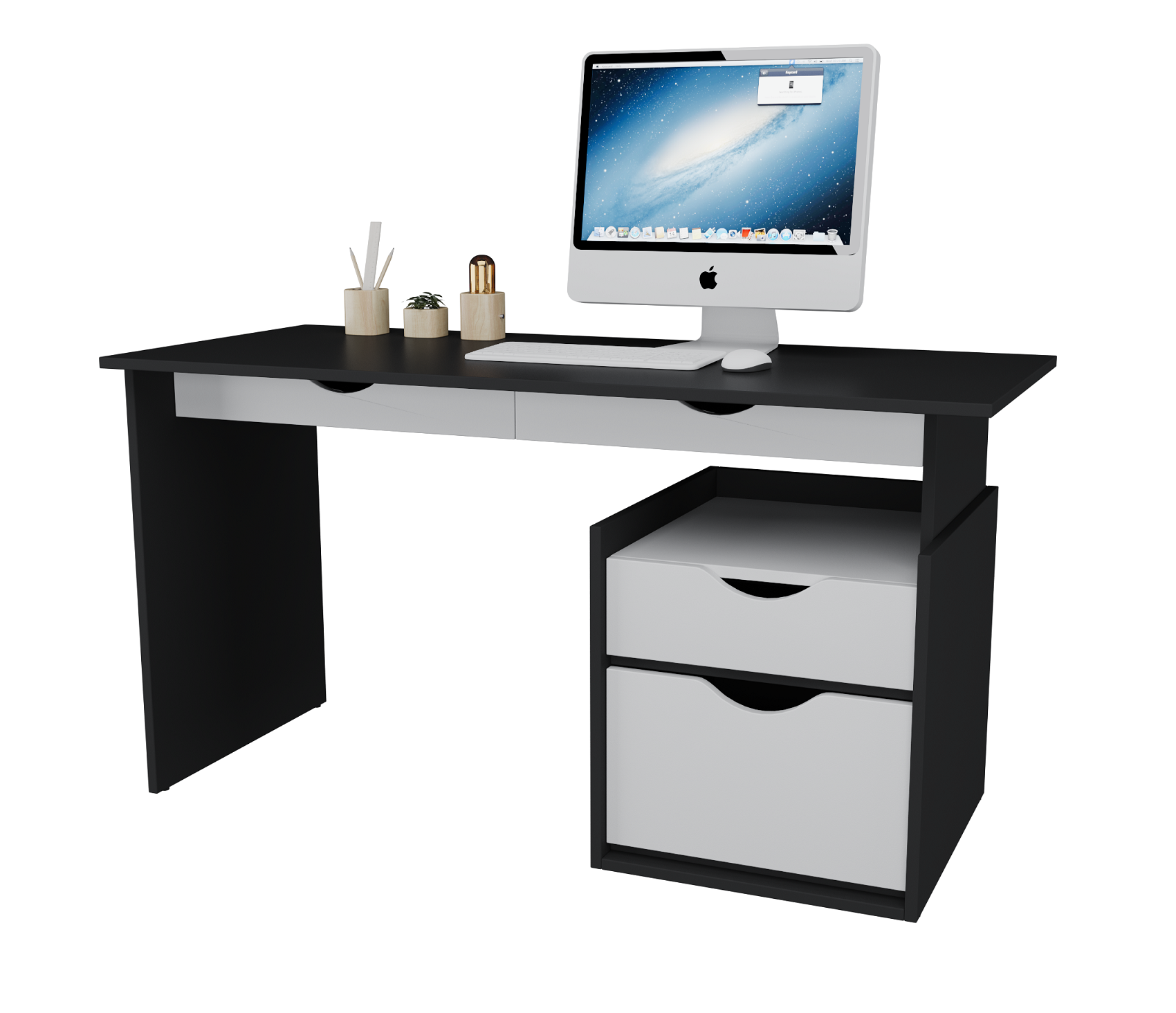 

Стол компьютерный с тумбой MebelLoft ТАВОЛО Антрацит 1424