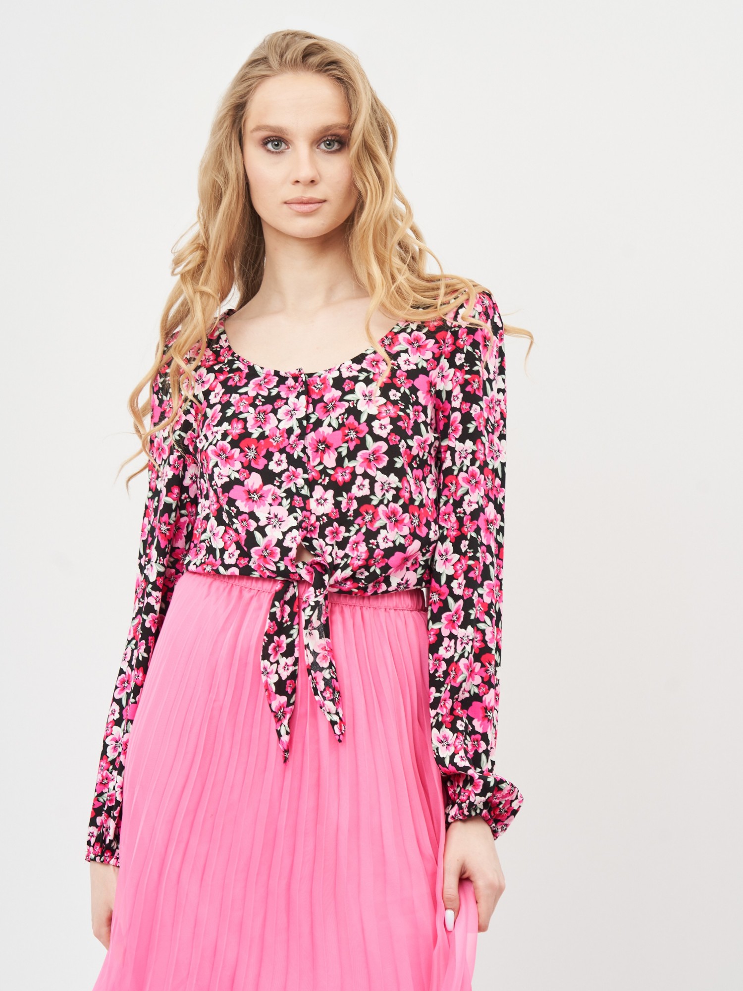 

Блуза-топ H&M 36 черно-розовый 8777031sdm