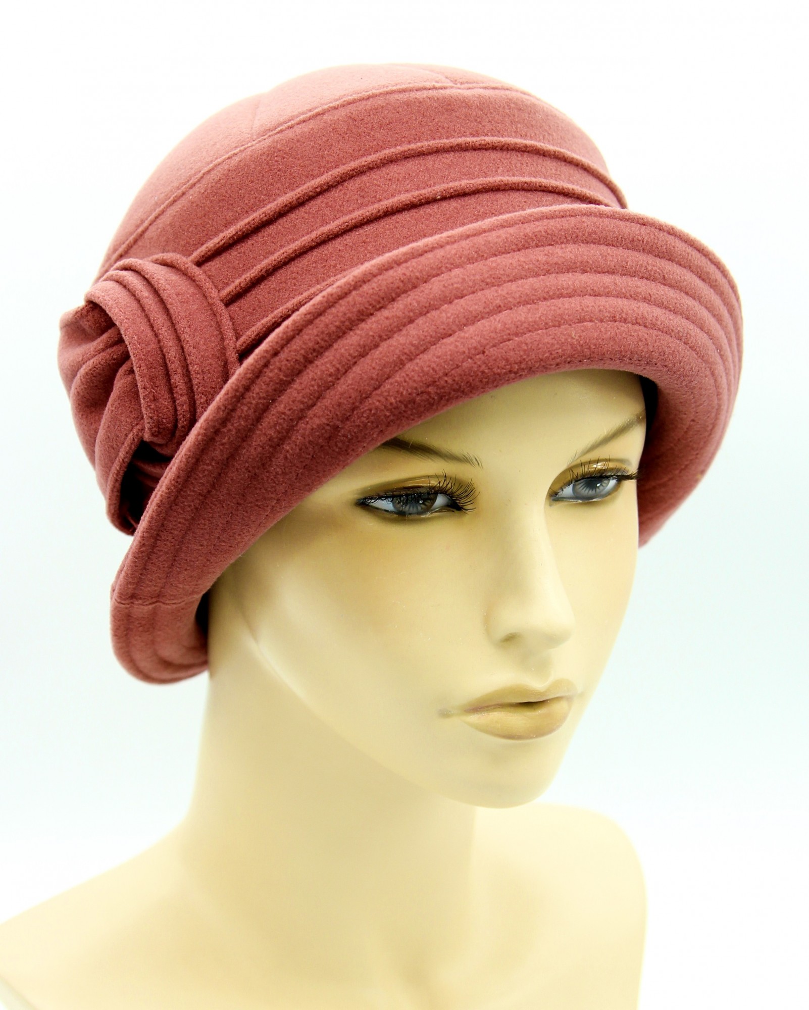 

Шляпа женская с полями и украшением из кашемира VECONS  бледно бордовая, Шляпа женская с полями и украшением из кашемира VECONS one size бледно бордовая