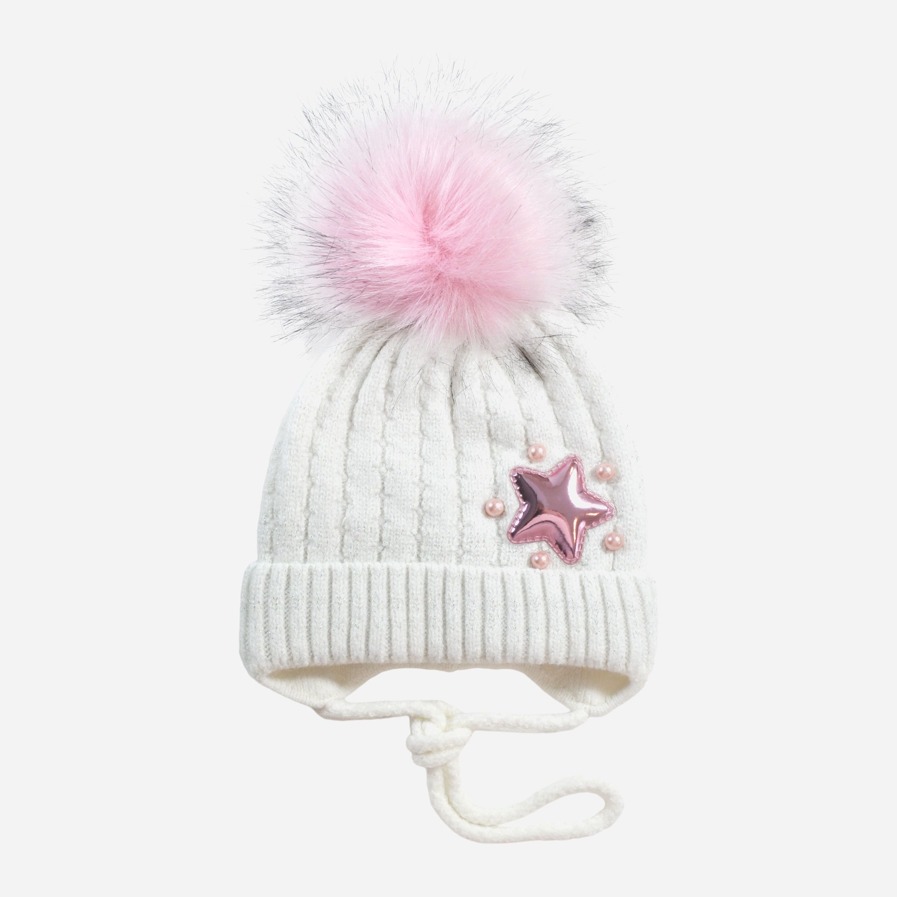 

Зимняя шапка с завязками Anmerino DSC_0121 46-48 см Белая