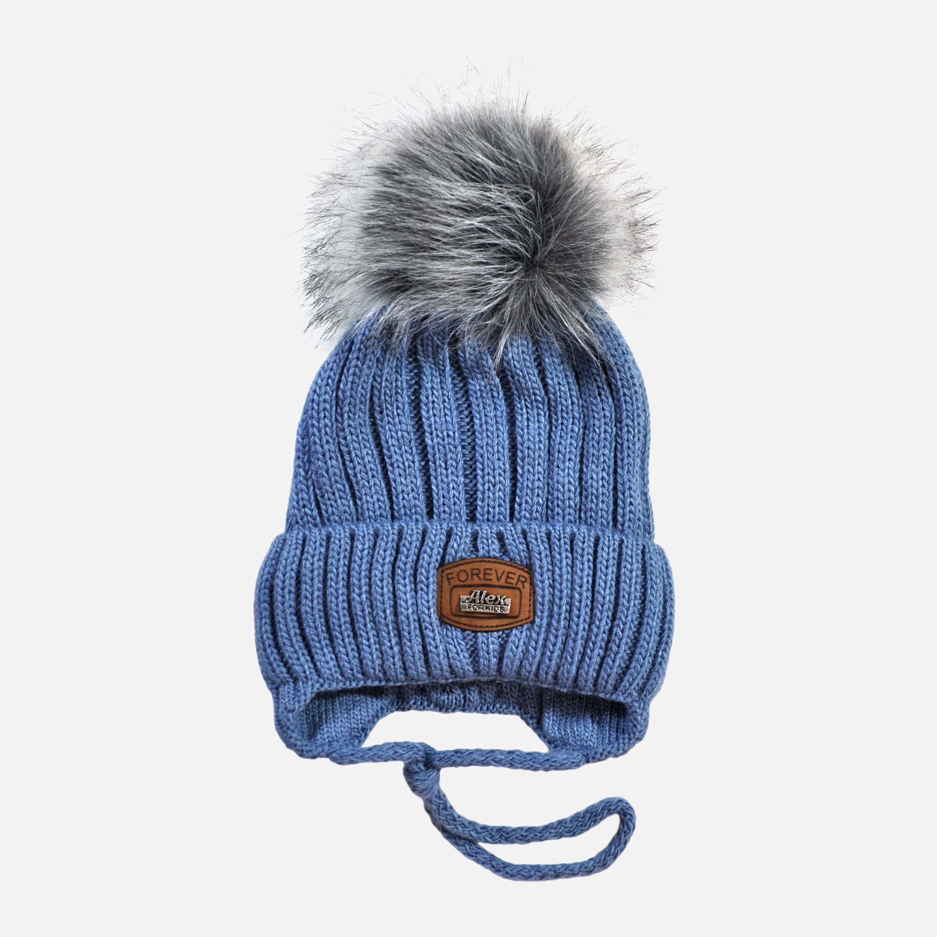 

Зимняя шапка с завязками Anmerino DSC_0142 46-48 см Синяя