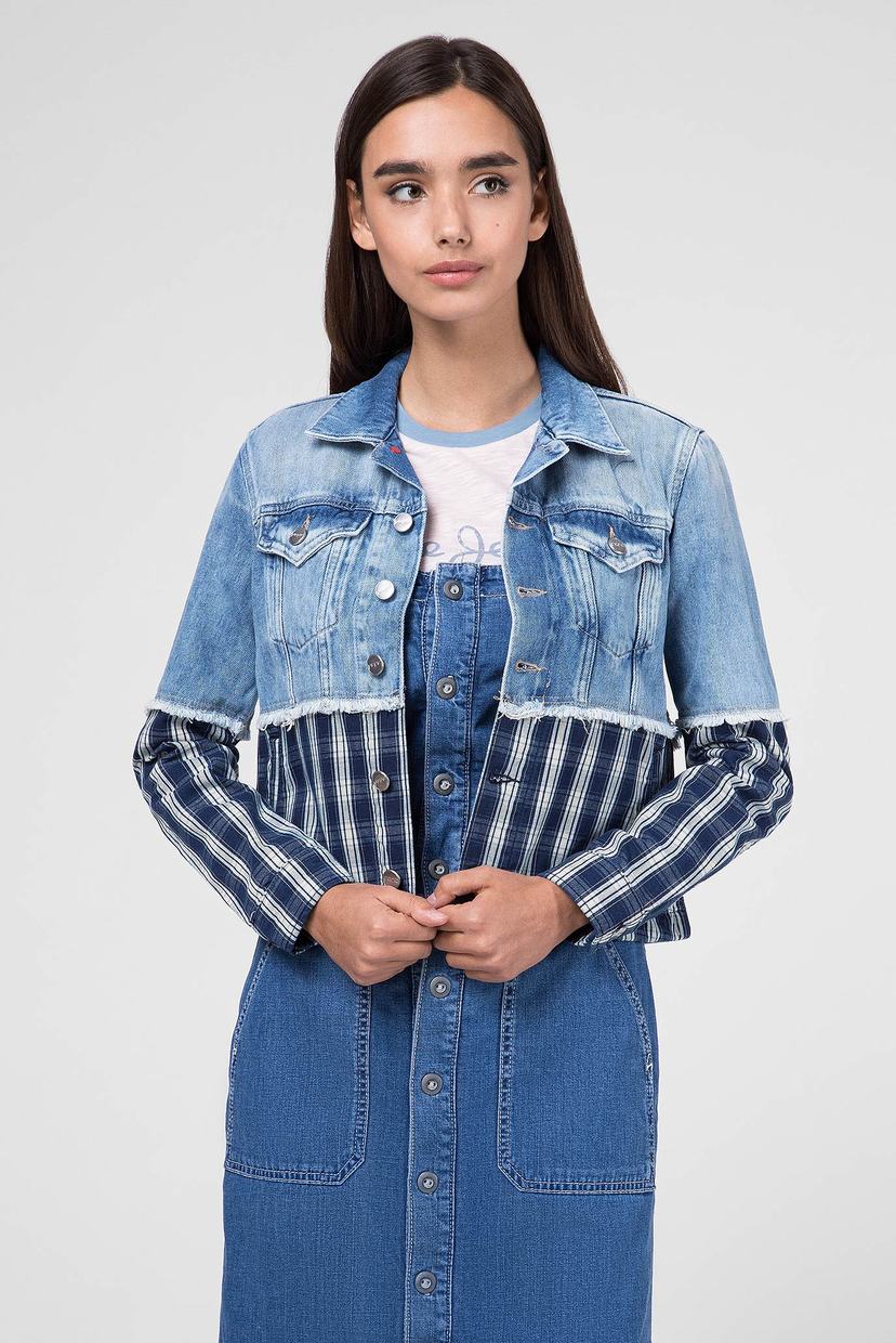 

Женская синяя джинсовая куртка JESS MIX Pepe Jeans  PL401684, Женская синяя джинсовая куртка JESS MIX Pepe Jeans XS PL401684