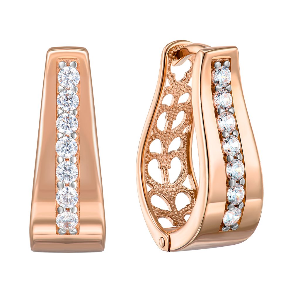 

Серьги из красного золота с фианитами 000150506