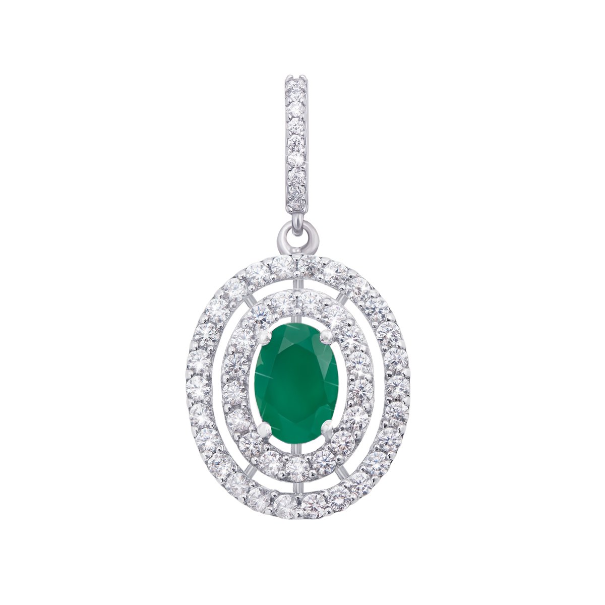 

Серебряная подвеска с агатом и фианитами 000150129