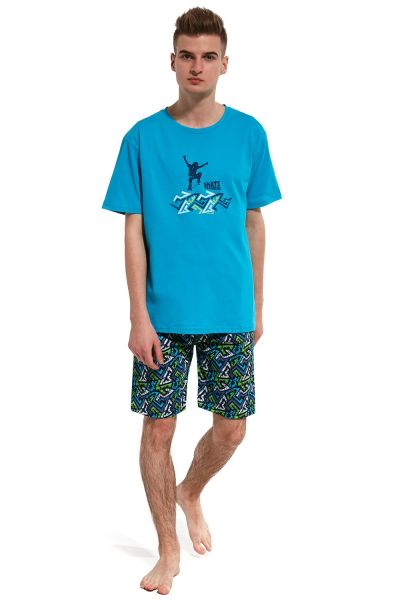 

Пижама для мальчиков подростков 551-18/26 Skate Cornette бирюзово-синяя L/182