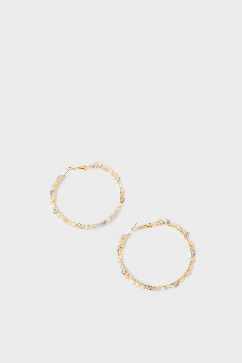 

Женские золотистые серьги RAW FACET BEADED HOO Accessorize OS 181876