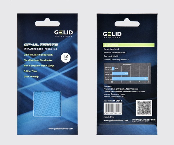 

Термопрокладка Gelid Solutions GP-Ultimate 90x50x1.0 мм (TP-GP04-B) серая