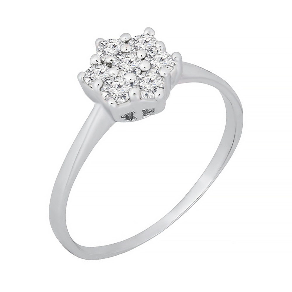 

Серебряное кольцо с фианитами 000025764 17 размера