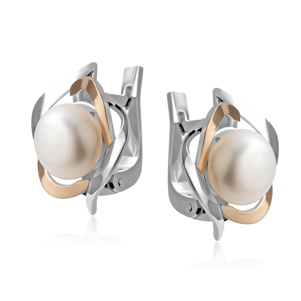 

Серебряные серьги ins:перлина кул. IM-5600 р-