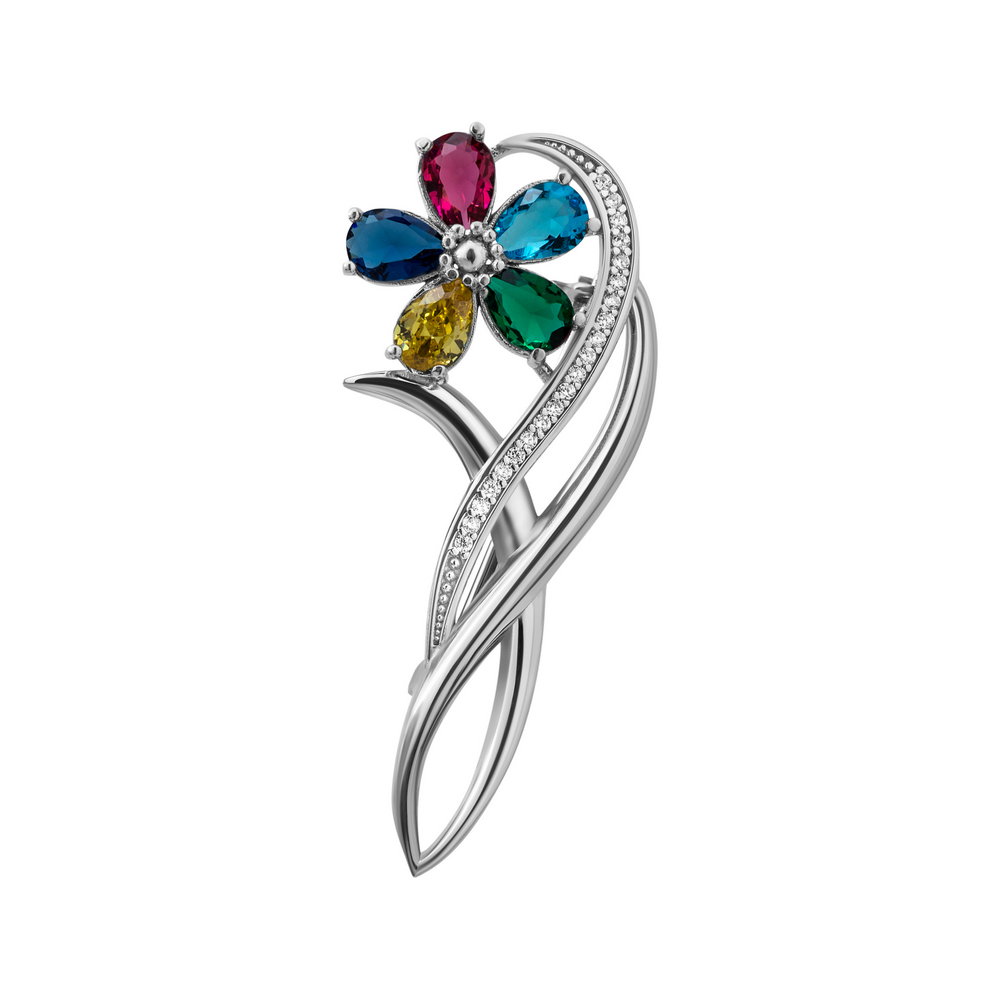 

Серебряная брошь ins:фианит IM-6848 р-