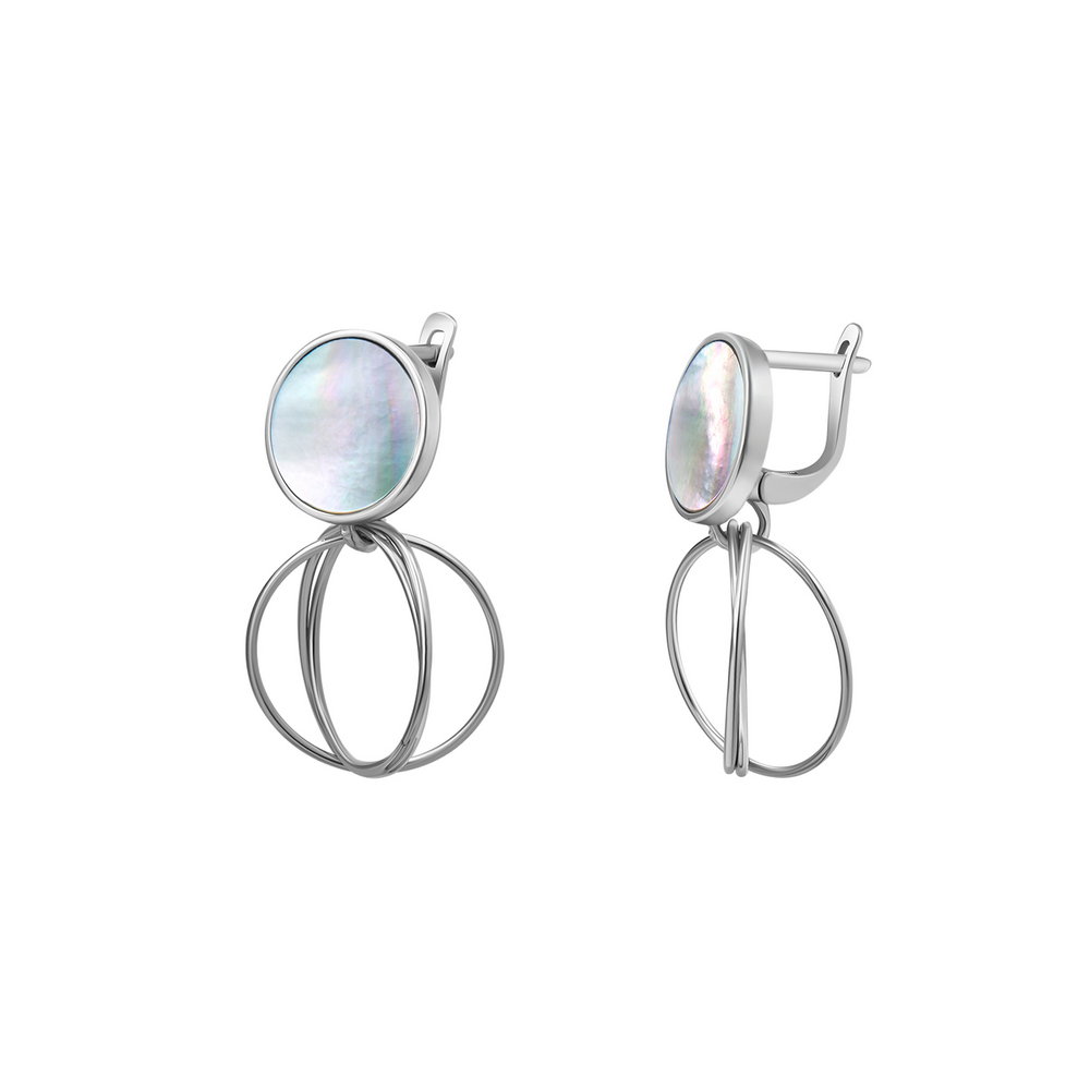 

Серебряные серьги ins:перламутр IM-7014 р-